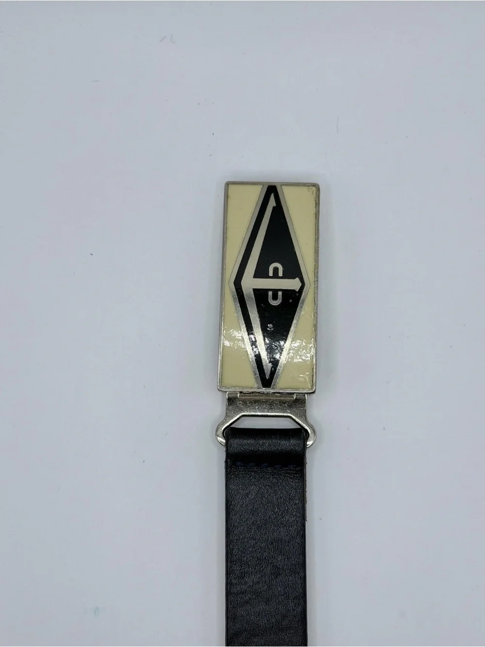 Vintage Mondi Sport Black Leather Belt Money Clip Buckle Made in Germany